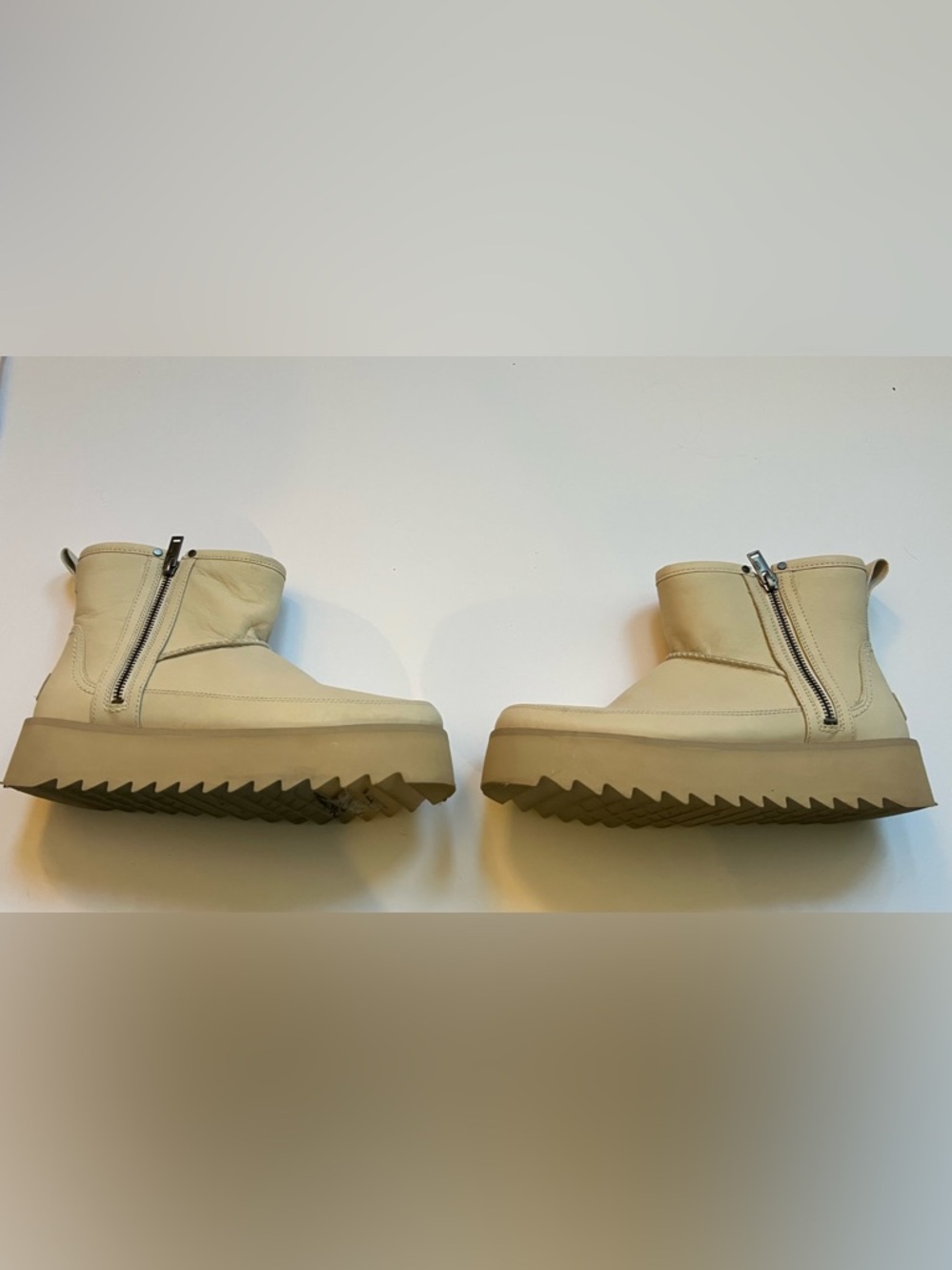 UGG Classic Rebel Biker Mini Boot Bone Size 9 - Picture 7 of 13
